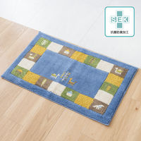 オカ コーナー吸着玄関マット シエラ 45×75cm ブルー 71821 1枚