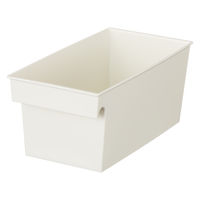 【均一価格】 収納ボックス  シンプルボックス スリム ホワイト　幅13×奥行27.8×高さ11.5cm １セット（２個） オリジナル
