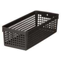 【均一価格】 収納バスケット  メッシュバスケット ロング ダークグレー　幅12.8×奥行30.1×高さ8.8cm １セット（２個） オリジナル