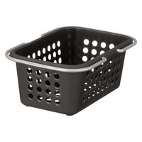 【均一価格】　ミニ ハンドル付バスケット ダークグレー　幅16.7×奥行25×高さ9.9cm １セット（２個） オリジナル