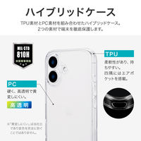 MSソリューションズ iPhone 16 耐傷・耐衝撃ハイブリッドケース クリア LN-IM24CTHCL 1個