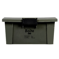 ベストコ コンテナ ボックス 収納 積み重ね L 浅型 カーキ Boite MA-4007 1個