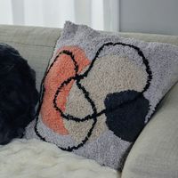 Tクッションカバー サークルオレンジ LAKOLE/ラコレ