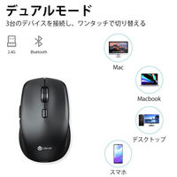 Bluetoothマウス 静音モデル USBレシーバー接続対応 Type-C充電式 ワイヤレス 無線マウス 1個 ブラック（わけあり品）