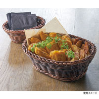 トーダイ PPラタン OV-180-BRM エコノミー 小判型バスケット 15型 ブラウンマーブル 01018015 1個（わけあり品）