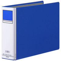 アスクル　パイプ式ファイル 両開き　ベーシックカラースーパー（2穴）A4ヨコ　とじ厚60mm背幅76mm　ブルー　 オリジナル（わけあり品）
