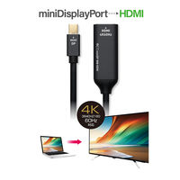 ナカバヤシ miniDisplayPort-HDMI 変換アダプタ 4K対応 DPM-4KA1/BK 1個