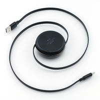 ナカバヤシ からみにくいコードリールケーブル USBA-C 1m ブラック SRC-01ACBK 1本