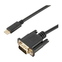 Trimate USB TypeーC to VGA 変換ケーブル TR-UCV001-BK 1個 67-4921-58（直送品）