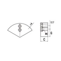 ジーネット 北川鉄工所 エアチャック用 RーKPC80/ALRーKPC80 円形生爪(鉄/アルミ) ALR-KPC4-H19 1組（直送品）