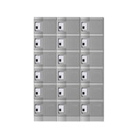 MTセキュリティジャパン 小物入れロッカー(IC錠) 3列6段/18人用 T-280E-IC3-6 1セット 64-9603-37（直送品）