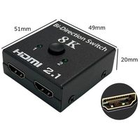 Trimate HDMI切替器 8Kモデル 双方向対応(2入力・1出力/1入力・2出力) TR-HDM8K 1個 67-4918-62（直送品）