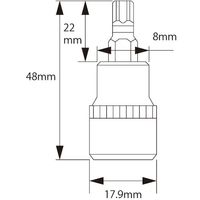 JTC TPスタープラスソケット 3/8XTP45 JTC35145TP 1個 507-6837（直送品）