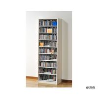 オークス タンデムCDストッカー 59×37×180cm ホワイト TCS590W 1個 62-9938-27（直送品）