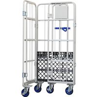 ワコーパレット ワコー カーゴプレスタ観音扉付800×600×1700床プラ ベージュ色 WKP-8060(KT) 1台 473-0893（直送品）