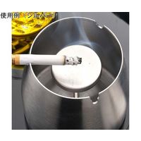 Trimate フタ付きステンレス灰皿 ブラック TR-HIZ002-BK 1個 67-4918-70（直送品）