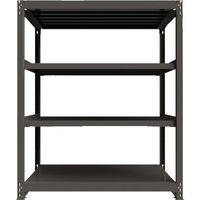 ICHIMAI 重量ボルトレスラック 段荷重1000Kg H1800×W1500×D900 天地4段 単体グレー TH1000-659T4（直送品）