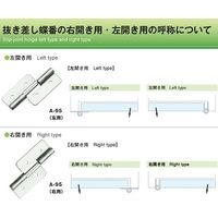 ホシモト SUS製抜き差し蝶番 SAー95(右開き用) SA-95(ミギヒラキヨウ) 1個 62-2979-96（直送品）