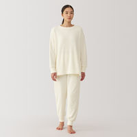【レディース】無印良品 婦人 なめらかニットフリース 長袖ルームウェアセット 婦人M アイボリー 良品計画
