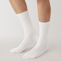 【メンズ】無印良品 紳士 足なり直角 リブ編み 厚手靴下 25～27cm オフ白 良品計画