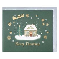 日本ホールマーク ホールマーク クリスマスカード立体グリーンクリスマスハウス2 828431 1セット(6枚)（直送品）