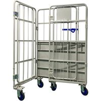 ワコーパレット ワコー カーゴプレスタ観音扉付1100×800×1700床スチール ベージュ色 WK6-11(KT) 1台 473-0898（直送品）