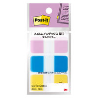 スリーエム(3M) ポストイット フィルムふせん 付箋 インデックス 厚口 透明 40mm×18mm マルチカラー3 1パック 686MC-3N