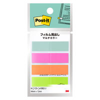 スリーエム(3M) ポストイット フィルムふせん 付箋 透明見出し 44mm×12mm マルチカラー1 1パック 688MC-1N