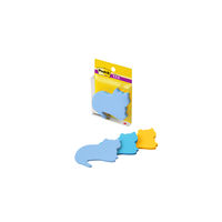 スリーエム(3M) ポストイット ふせん 付箋 強粘着 シルエットノート ネコ 52mm×69mm 混色3色 1パック SSS-NEU