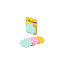 スリーエム(3M) ポストイット ふせん 付箋 強粘着 シルエットノート フラワー2 69mm×69mm 混色3色 1パック SSS-FLU