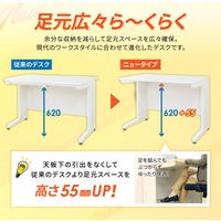 ネットフォース ナッツ 平机 幅1400×奥行600×高さ700mm ホワイト×ナチュラル LHD-146-AW-NA 1台（直送品）