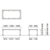 【軒先渡し】ニシキ工業 EHL 昇降テーブル 幅1200×奥行900mm ホワイト AEHL-1290K-WH 1台（直送品）