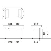 【軒先渡し】ニシキ工業 NS ナーステーブル 幅1800×奥行900×高さ900mm ホワイト ANS-H1890R-WH 1台（直送品）