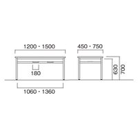 【軒先渡し】ニシキ工業 RHM 食堂テーブル 幅1200×奥行450×高さ700mm オフホワイト ARHM-B1245A-OW 1台（直送品）