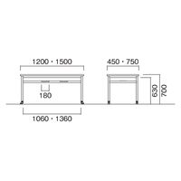 【軒先渡し】ニシキ工業 RHM 食堂テーブル 幅1200×奥行750×高さ700mm オフホワイト ARHM-S1275C-OW 1台（直送品）