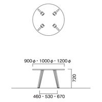 【軒先渡し】ニシキ工業 VTT ミーティングテーブル 1200φ×高さ720mm オフホワイト AVTT-H1200R-OW 1台（直送品）