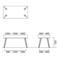 【軒先渡し】ニシキ工業 VTT ミーティングテーブル 幅1500×奥行800×高さ720mm ホワイト AVTT-H1580K-OW 1台（直送品）