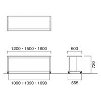 【軒先渡し】ニシキ工業 YWS ラウンドテーブル 幅1100×奥行600×高さ720mm マホガニー AYWS-6015-MH 1台（直送品）