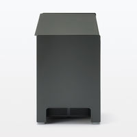 無印良品 スチールタップ収納箱フラップ式ダークグレー 約幅32×奥行10×高さ14cm 良品計画