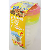 サンコープラスチック EveryPack 丸型 No.1 浅型 4P カラフル 4973230218001 1個