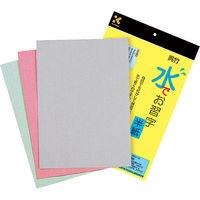 呉竹 水でお習字半紙 3枚(黒・緑・赤×各1枚) KN37-10 1袋