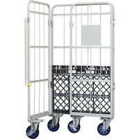 ワコーパレット ワコー 床板プラスチック製カゴ車 800×600×1500 WKP-8060L 1台 448-9210（直送品）