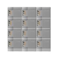 MTセキュリティジャパン 小物入れロッカー(ダイヤル錠) 3列4段/12人用 T-280E-3-4 1セット 64-9603-30（直送品）