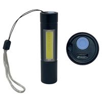 Trimate 充電式LED懐中電灯 サイドライト搭載 ストラップ付 S TR-FL003-S 1個 67-4918-38（直送品）