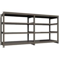 ICHIMAI 重量ボルトレスラック 段荷重1000Kg H1500×W1500×D750 天地4段 連結グレー TH1000-557R4（直送品）