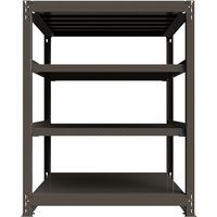 ICHIMAI 重量ボルトレスラック 段荷重1000Kg H1500×W1200×D900 天地4段 単体グレー TH1000-549T4（直送品）