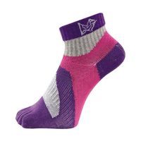 エビスニット 吸汗速乾メリノウール使用ショートソックス 5指タイプ パープル 23~25cm TR-1419 1足 67-4573-21（直送品）