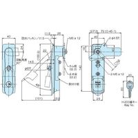 ホシモト 二重ロック防水平面スイングハンドル AB-252-2-1W 1個 62-2978-77（直送品）