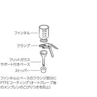 ウィザーライフサイエンス ガラス製フィルターホルダー 47mmフィルター PTFEガスケット&フランジ付ホルダー 09-753-1E 1個（直送品）