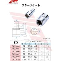 JTC スターソケット 6.3×E4 JTC22004 1個 507-0462（直送品）